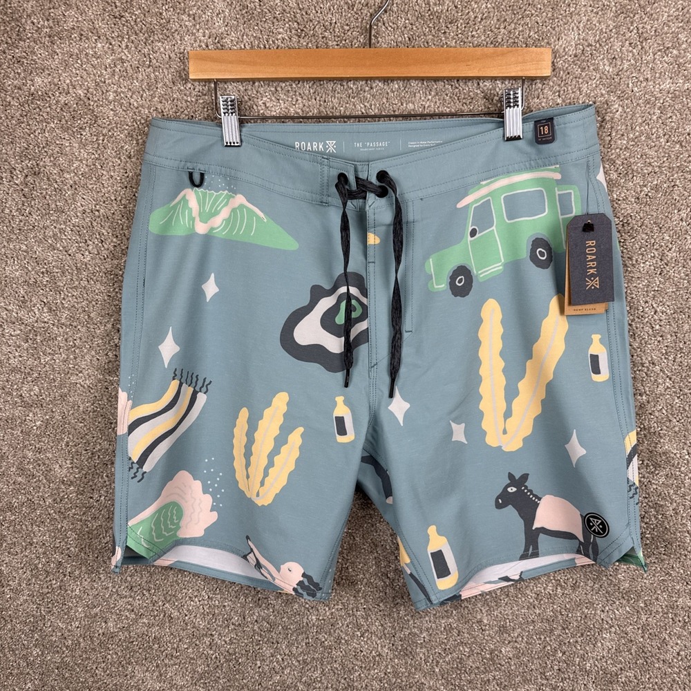 Roark Men's The Passage Board Shorts Men's Size 34 Viaje All Over Print NEW